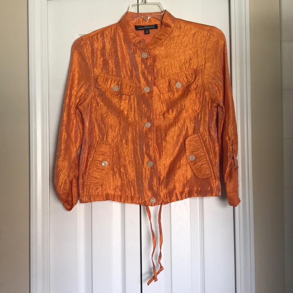 Linear shiny orange jacket | Size M